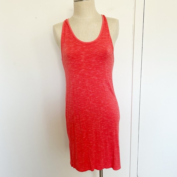 Anthropologie Saturday Sunday Asa Tank Coral Dress Size XS Orange Cross Back - Picture 2 of 8